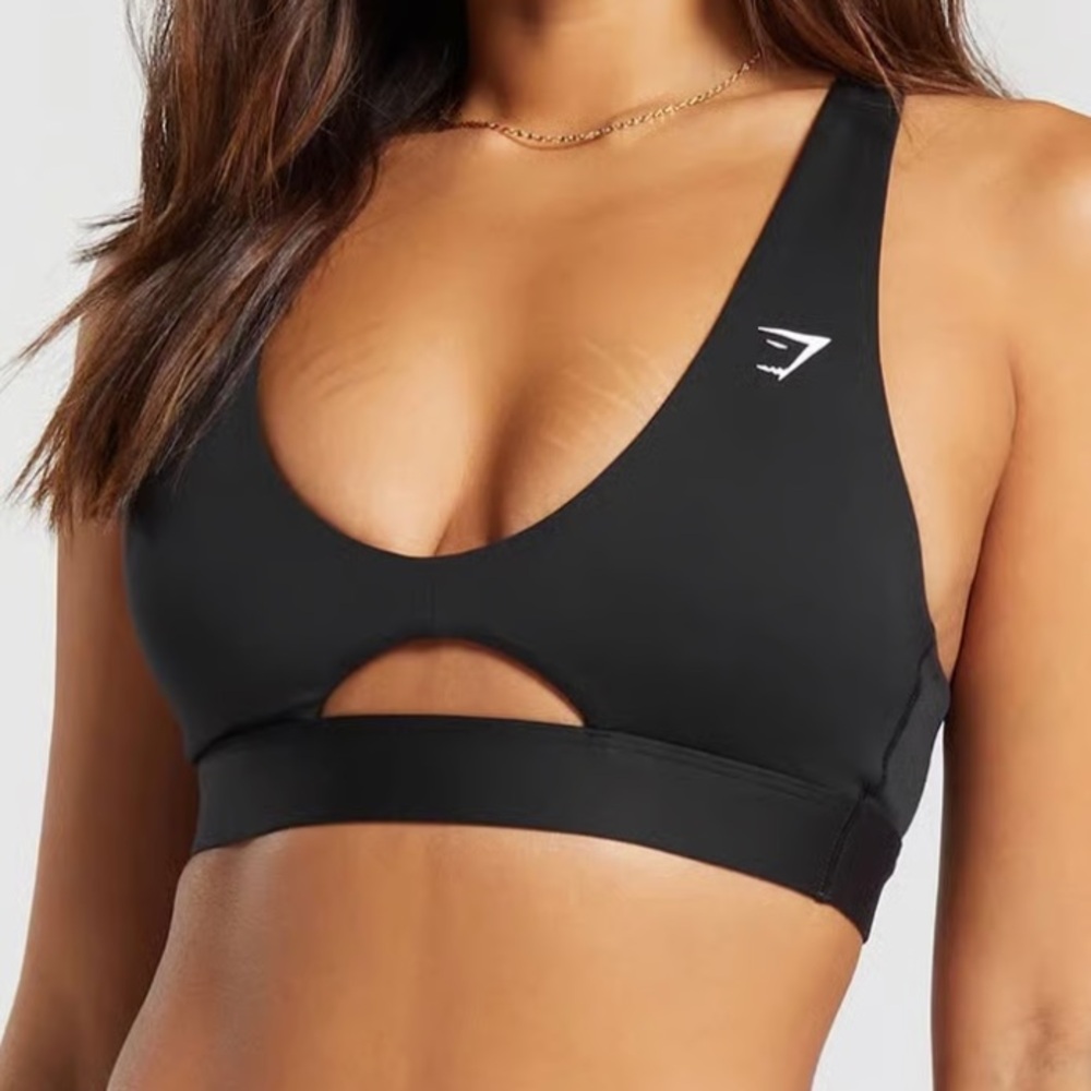 Gymshark Black Peek a Boo Sport Bra
